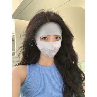 Khẩu Trang Chống Nắng Liền Trán UPF50+ Vải Lạnh UV Che Phủ Toàn Mặt Co Giãn Thoáng Mát Chống Tia UV