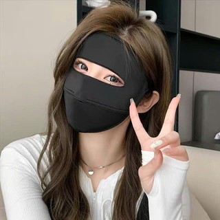 Khẩu Trang Chống Nắng Liền Trán UPF50+ Vải Lạnh UV Che Phủ Toàn Mặt Co Giãn Thoáng Mát Chống Tia UV
