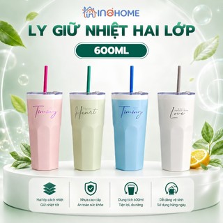 LY NHIỆT HAI LỚP 600ML TÂN LẬP THÀNH .CÓ QUAI & ỐNG HÚT – THIẾT KẾ TIỆN LỢI, GIỮ NHIỆT HIỆU QUẢ, AN TOÀN