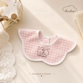 (Set 3 yếm) Yếm Xô vuông viền kẻ Anchee mẫu mới hình in siêu xinh cho bé