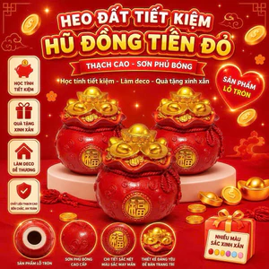 Heo đất tiết kiệm mẫu “Hũ đựng vàng màu đỏ”