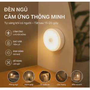 Đèn LED Cảm Ứng Chuyển Động – Sạc USB, Ánh Sáng Dịu Mắt, Dùng Cho Phòng Ngủ & Tủ Quần Áo