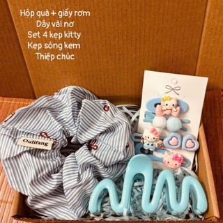 [Hộp vừa] Set quà nhỏ tặng sinh nhật hello kitty xanh dương: quà 14/2, quà 8/3, 20/10 [S2]