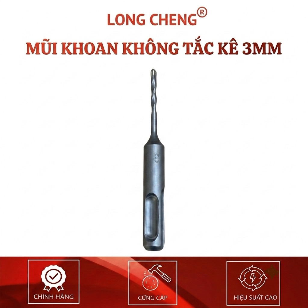 MŨi Khoan Không Tắc Kê LONG CHENG 3mm Loại Cao Cấp Siêu Cứng