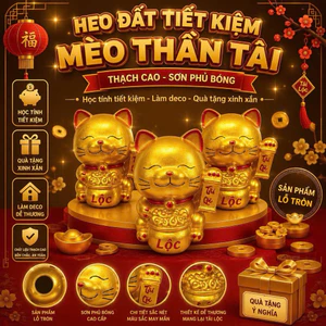 Heo đất tiết kiệm mẫu “Mèo Thần Tài”