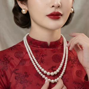Choker Dây Chuyền Ngoc Trai Nhân Tạo, Dây Chuyền Áo Dài, Dây Chuyền Cưới 2 Sợi Sang Trọng Cho Nữ - DAISYN