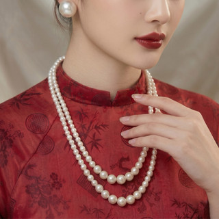 [N717] Choker Dây Chuyền Ngoc Trai Nhân Tạo, Dây Chuyền Áo Dài, Dây Chuyền Cưới 2 Sợi Sang Trọng Cho Nữ - DAISYN