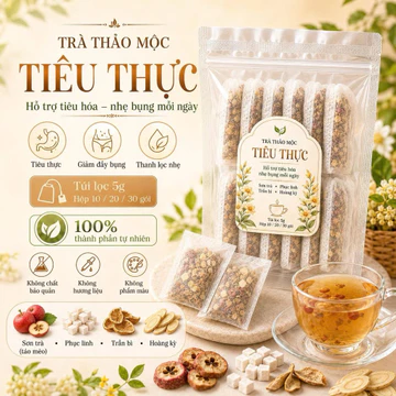 Trà tiêu thực giảm cân Tâm Giao dạng túi lọc hỗ trợ tiêu hóa giảm mỡ thừa trà detox cơ thể an toàn