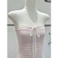 Váy Mini Ballet kẻ trắng Hồng pastel hàn quốc
