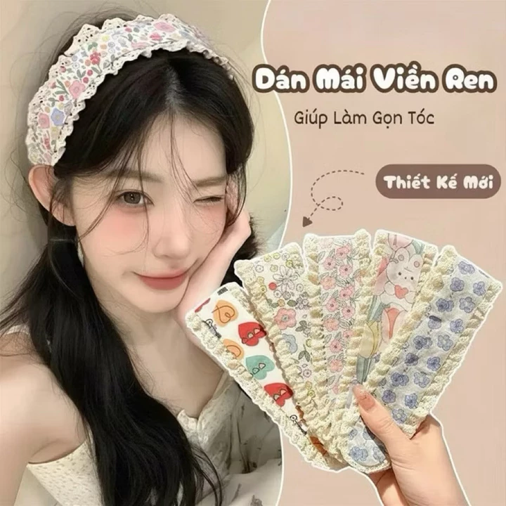Băng Đô Miếng Dán Tóc Velcro Magic Dán Hoa Dễ Thương Thời Trang Hàn Quốc - Phụ Kiện Tóc