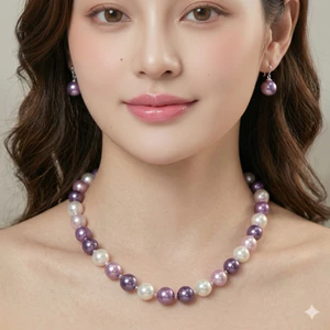 Vòng Cổ Ngọc Trai Mix Màu Trắng Hồng Tím, Dây Chuyền Ngọc Trai Nhân Tạo - DAISYN