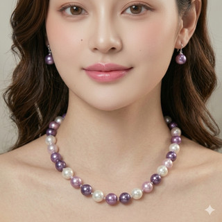 [N991] Vòng Cổ Ngọc Trai Mix Màu Trắng Hồng Tím, Dây Chuyền Ngọc Trai Nhân Tạo - DAISYN