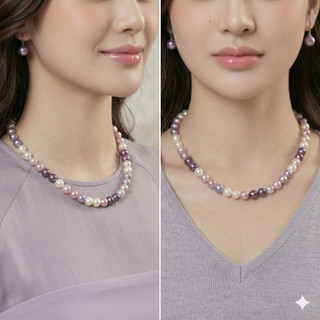 [N991] Vòng Cổ Ngọc Trai Mix Màu Trắng Hồng Tím, Dây Chuyền Ngọc Trai Nhân Tạo - DAISYN