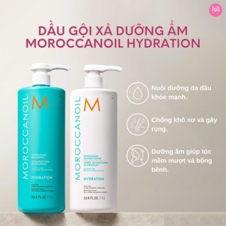 DẦU GỘI XẢ MOROCCANOIL HYDRATION 1000ml DƯỠNG ẨM PHỤC HỒI HƯ TỔN ,NGĂN TÓC GÃY RỤNG