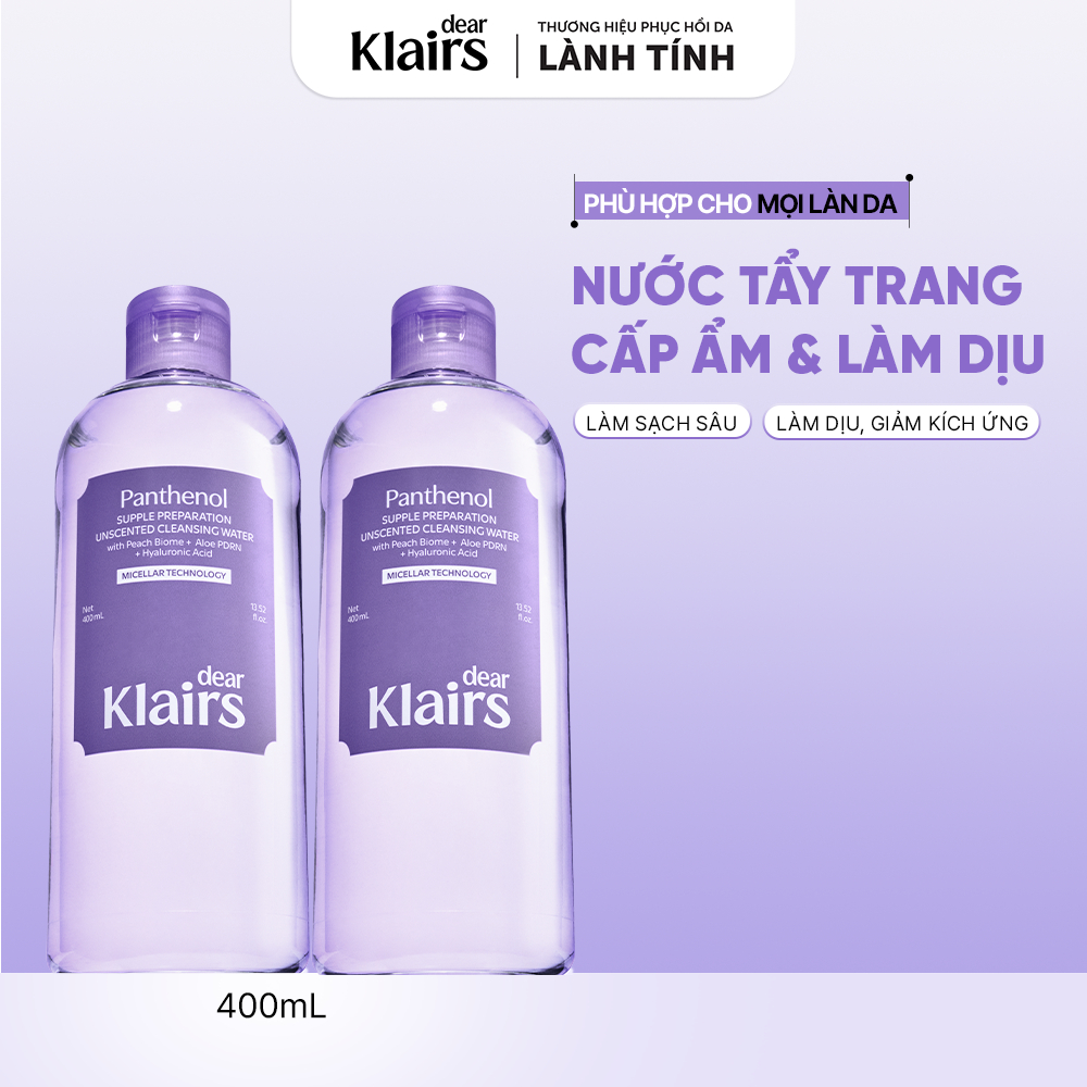 [KOL] Nước tẩy trang Dear Klairs Supple Preparation Unscented Cleansing Water 400ml