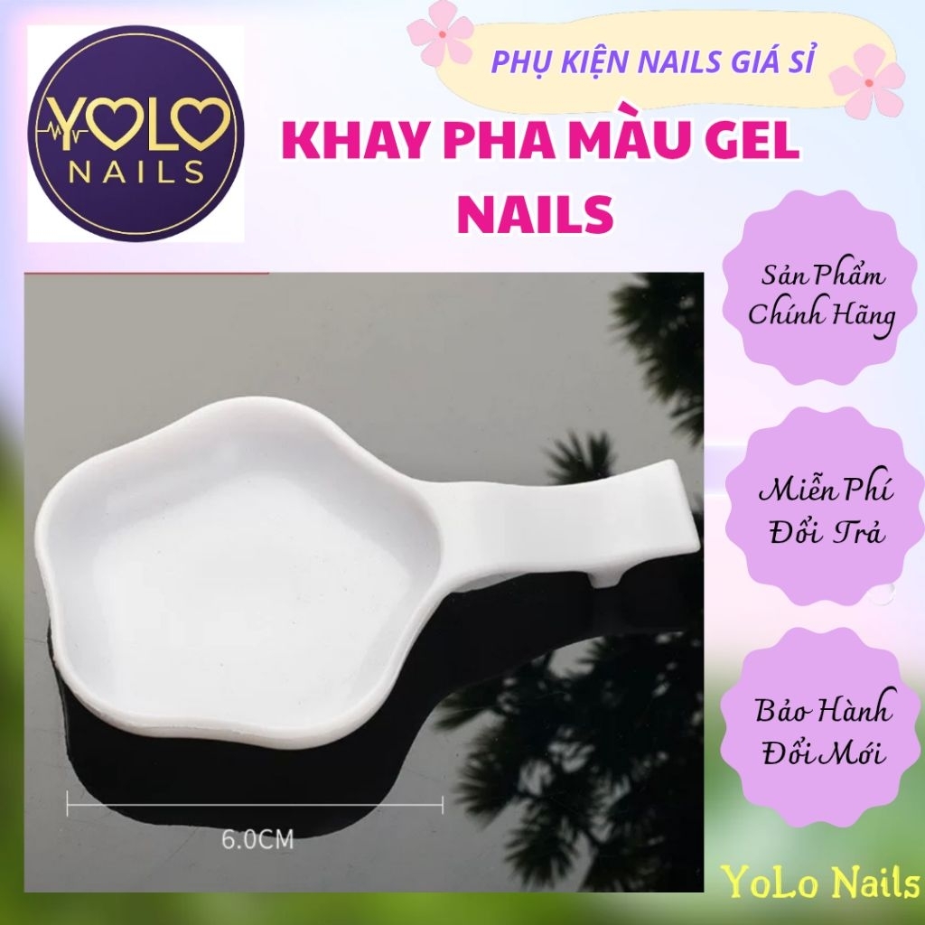 KHAY PHA MÀU GEL NAILS KIÊM GÁC CỌ ĐA NĂNG