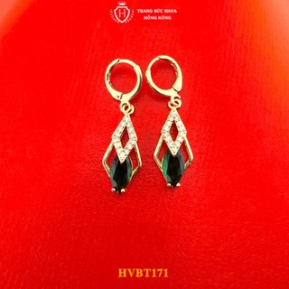 Bông Tai Nữ Đính Đá Lấp Lánh Xi Mạ Vàng 24K Thép Cao Cấp Không Gỉ - Trang Sức Hava - HVBT171