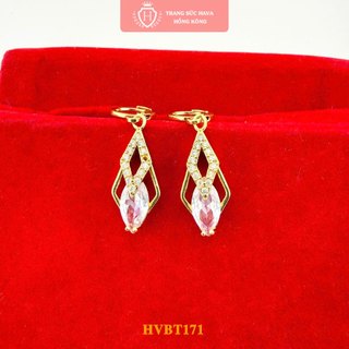 Bông Tai Nữ Đính Đá Lấp Lánh Xi Mạ Vàng 24K Thép Cao Cấp Không Gỉ - Trang Sức Hava - HVBT171