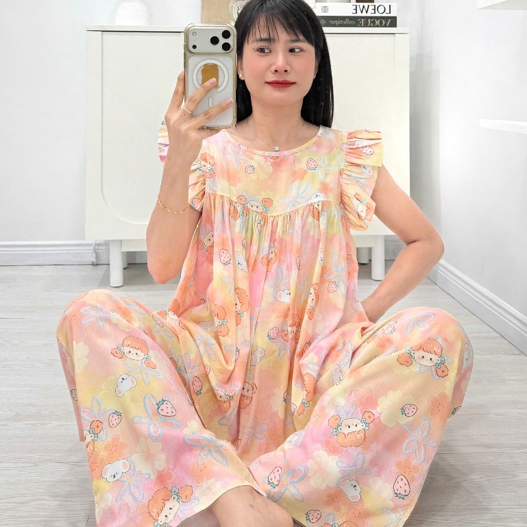 (43-98kg) Bộ tole dài áo cánh tiên 2 lớp, siêu phẩm hàng thiết kế - Nocnhamacdobo