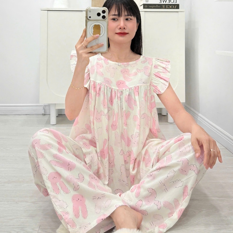 (43-98kg) Bộ tole dài áo cánh tiên 2 lớp, siêu phẩm hàng thiết kế - Nocnhamacdobo