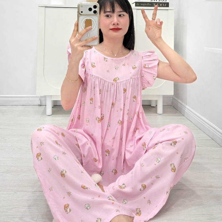 (43-98kg) Bộ tole dài áo cánh tiên 2 lớp, siêu phẩm hàng thiết kế - Nocnhamacdobo