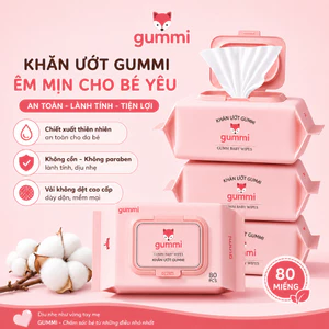 Khăn Ướt GUMMI 80 Tờ Không Cồn Không Paraben, An Toàn Cho Mẹ Và Bé, Lau Đa Năng