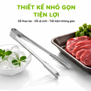 Kẹp Inox Gắp Thức Ăn, Trộn Bột Chống Nóng GD170 - Dụng Cụ Gắp Đá, Thực Phẩm Inox Chống Gỉ