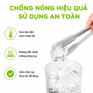 Kẹp Inox Gắp Thức Ăn, Trộn Bột Chống Nóng GD170 - Dụng Cụ Gắp Đá, Thực Phẩm Inox Chống Gỉ