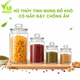 Hũ Thủy Tinh Đựng Đồ Khô Có Nắp Đậy Kín GD176 - Hũ Đựng Ngũ Cốc Đậu Hạt Gia Vị Bánh Kẹo Cà Phê