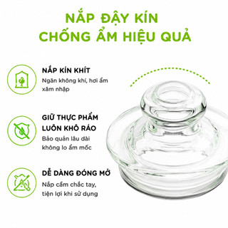 Hũ Thủy Tinh Đựng Đồ Khô Có Nắp Đậy Kín GD176 - Hũ Đựng Ngũ Cốc Đậu Hạt Gia Vị Bánh Kẹo Cà Phê