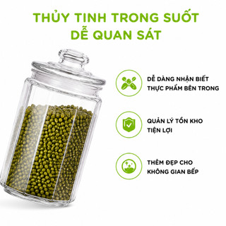 Hũ Thủy Tinh Đựng Đồ Khô Có Nắp Đậy Kín GD176 - Hũ Đựng Ngũ Cốc Đậu Hạt Gia Vị Bánh Kẹo Cà Phê
