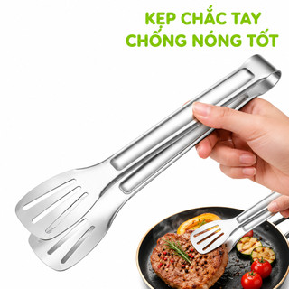 Dụng Cụ Gắp Đá Kẹp Thức Ăn Inox 304 Cao Cấp GD180 - Kẹp Gắp Đồ Nướng Gắp Salad Gắp Bánh Gắp Trái Cây