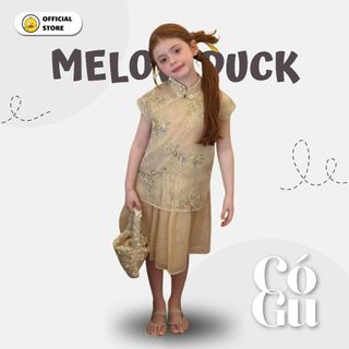 Váy Dài Bé Gái Sườn Xám Màu Kem Đính Hoa Dịu Dàng Nổi Bật  Mellow Duck (4-13 Tuổi) B2604087