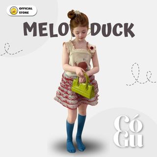 Set Bé Gái Áo Thun Màu Be Họa Tiết Ốc Sên + Chân Váy Voan Viền Đỏ Mellow Duck (4-13 Tuổi) B2605002