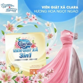 Combo 2 Hộp Viên Giặt Xả Clara 3 Trong 1 Hương Hoa Ngọt Ngào VGNN03, Sạch Sâu Khử Mùi, Lưu Hương Dài Lâu, Tiện Lợi