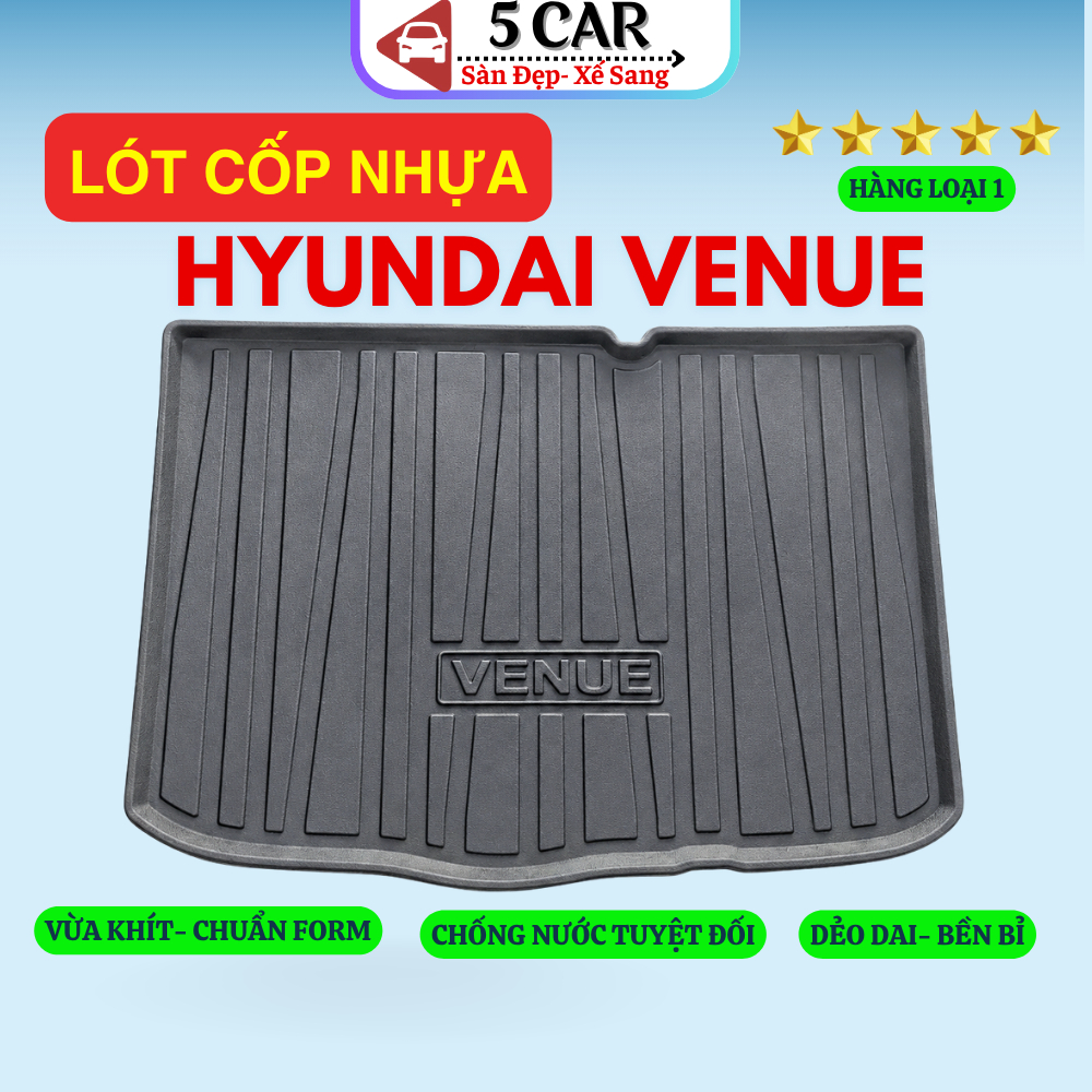 LÓT CỐP xe Hyundai Venue 2023 - Nay, nhựa dẻo siêu đẹp, siêu bền, chống thấm nước, không mùi, vừa khít xe