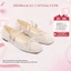 - Giày búp bê nữ retro kiểu dáng balletcore chấm bi hottrend màu hồng - EL086