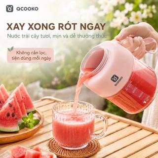 Máy Xay Sinh Tố Cầm Tay Xiaomi Qcooker, Xay Hoa Quả Công Suất Lớn, Chất Liệu An Toàn[ Tặng kèm nắp quai xách]
