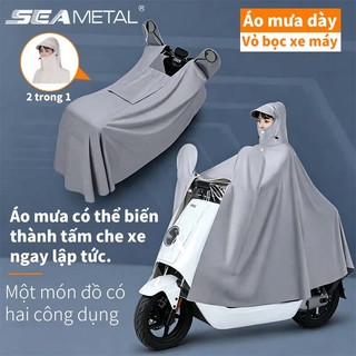 Bạt phủ xe máy SEAMETAL Áo Mưa Xe Máy Có Kính Trùm Đèn Trùm Gương Chống Mưa Vải Dày Chống Thấm Nhanh Khô 88414
