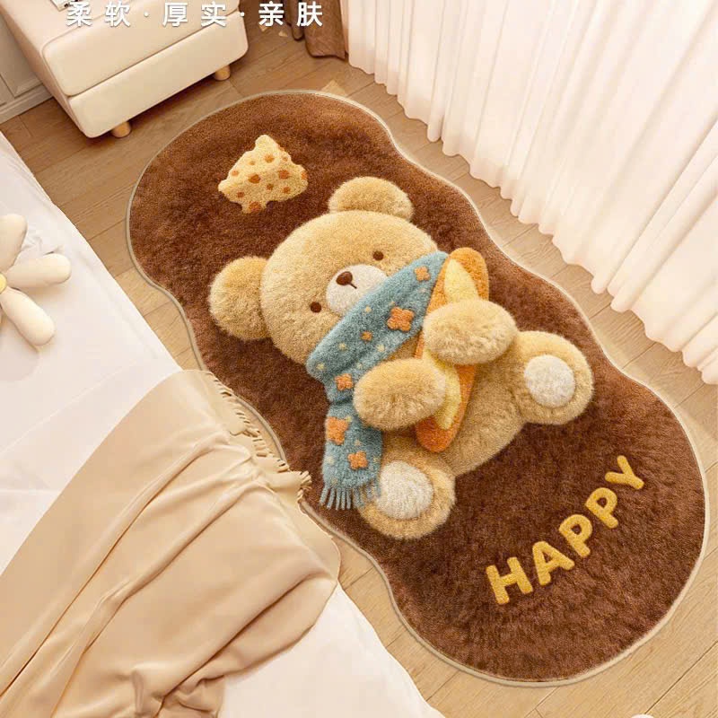 Thảm Phòng Ngủ – Thảm Chân Giường Lông Cừu Hình Thú, Họa Tiết Đáng Yêu Kích Thước 50x120cm - MemMinCarpet - TH71