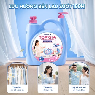 [Deal Mở Bán] Can Nước Giặt TopGia 2 Vòi 5.3KG, An Toàn Lưu Hương 100H, Đậm Đặc Làm Sạch Nhanh