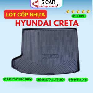 LÓT CỐP xe Hyundai Creta 2022 - Nay, nhựa dẻo siêu đẹp, siêu bền, chống thấm nước, không mùi, vừa khít xe