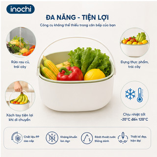 Bộ thau rổ có quai xách Inochi Yoko 27cm