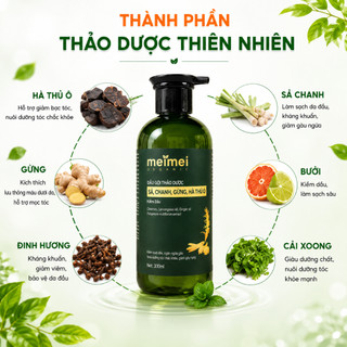Dầu gội thảo dược Mei Mei kiềm dầu: sả, chanh, gừng, hà thủ ô 300ml
