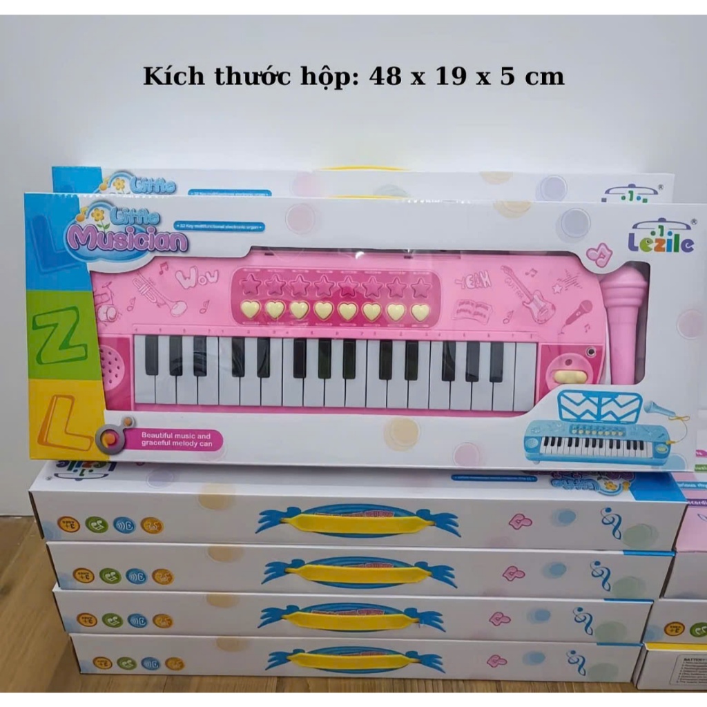 [ MonToy ]Đàn Organ Đồ Chơi Cho Bé Kèm Micro Little Musician 32 Phím - Đàn Piano Trẻ Em Phát Nhạc