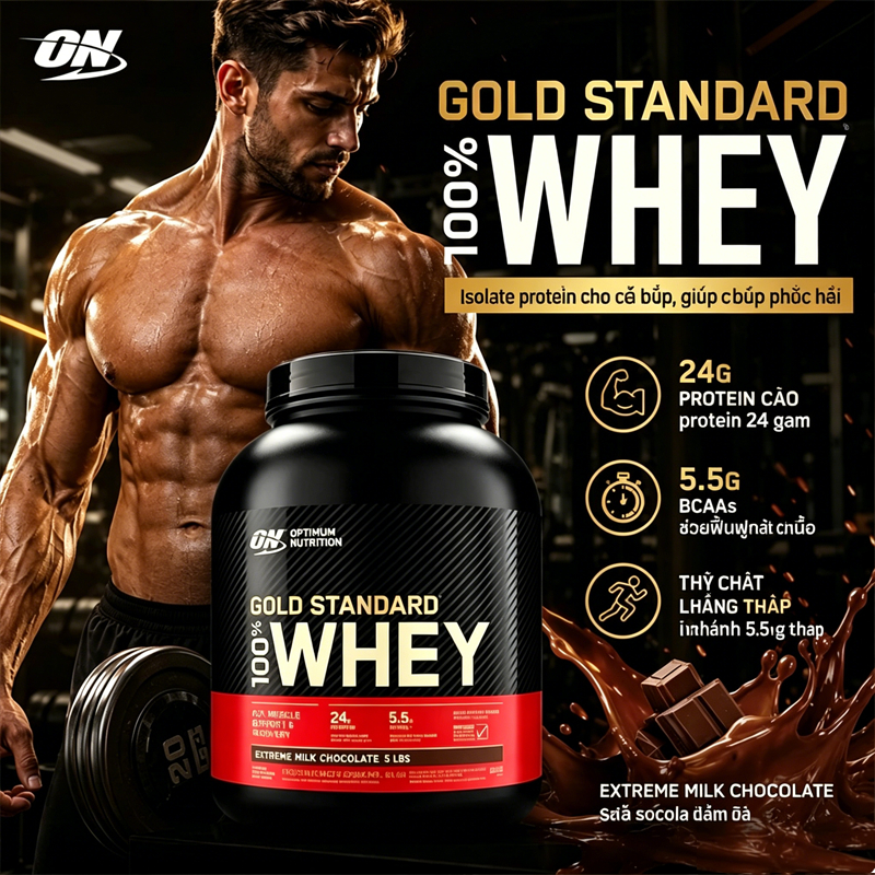 ON Gold Standard Whey 2lbs Hương Socola Bột Whey Protein Tăng Cơ Nhập Khẩu Mỹ Chính Hãng Free Ship Toàn Quốc VN