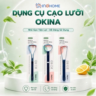 Combo 3 Cạo lưỡi Dụng cụ vệ sinh lưỡi Okina INOCHI Loại tròn cao cấp làm sạch khoang miệng, loại bỏ vi khuẩn hiệu quả