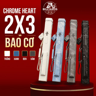 Bao Cơ Bida Chorme Heart 2x3(5 lỗ) – Đựng Gậy Bida 2 Chuôi 3 Ngọn – Đủ Màu Đen / Xám / Xanh / Trắng