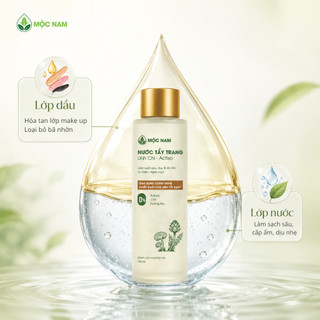 Nước tẩy trang linh chi Actiso Mộc Nam - Double Phase làm sạch sâu, dưỡng da ẩm mịn (150ml)