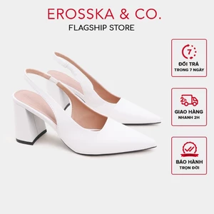Erosska - Giày cao gót nữ mũi nhọn kiểu dáng thanh lịch sang trọng màu trắng cao 8cm - EH045